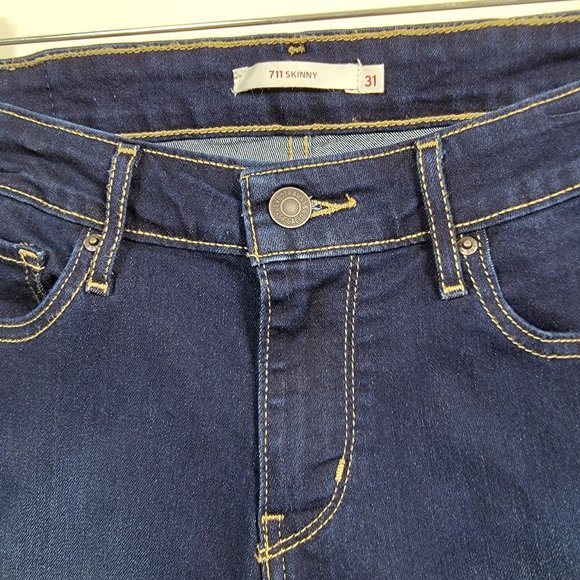 Levi's 711 Skinny Jeans Dark Wash Size 31 - Picture 4 of 14